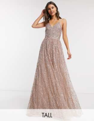 pink sequin maxi dress