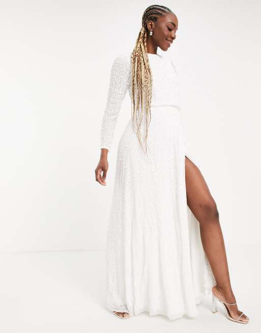 White maxi cheap dress with slit