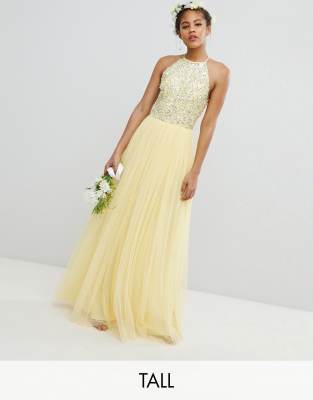 asos yellow dress maxi