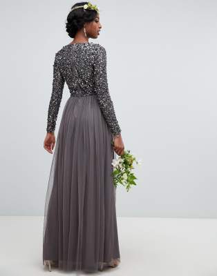 maya long sleeved maxi dress