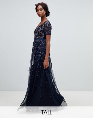 asos navy sequin dress