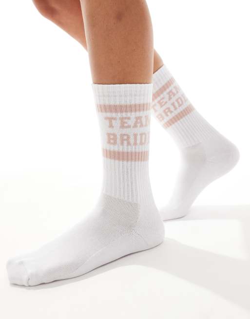 Maya Team bride socks in frosted pink