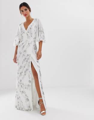 maya wrap maxi dress