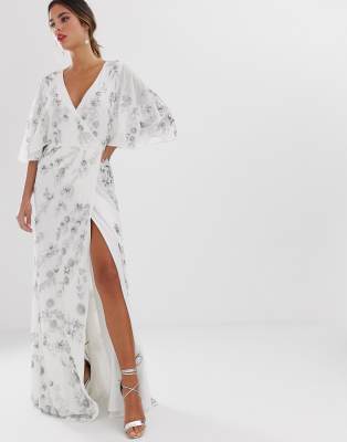 deluxe wrap front maxi dress