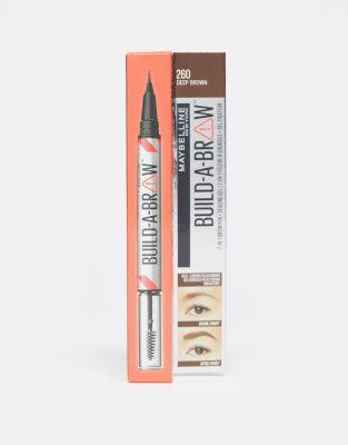 Maybelline - Build-A-Brow - 2 easy steps - Augenbrauenstift und -gel, Dunkelbraun-Brown