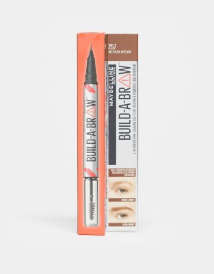 Maybelline - Build-A-Brow - 2 easy steps - Augenbrauenstift und -gel, Mittelbraun-Brown