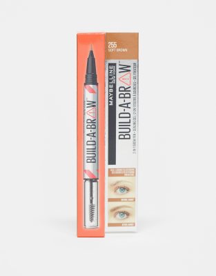 Maybelline - Build-A-Brow - Kit sourcils en 2 étapes avec crayon à sourcils et gel fixateur - Soft Brown-Marron
