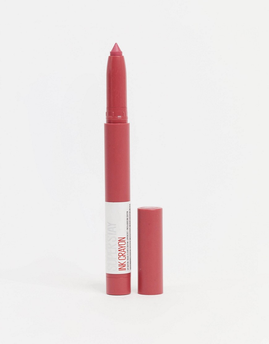 maybelline - superstay matte ink crayon lipstick - run the world-lyserød
