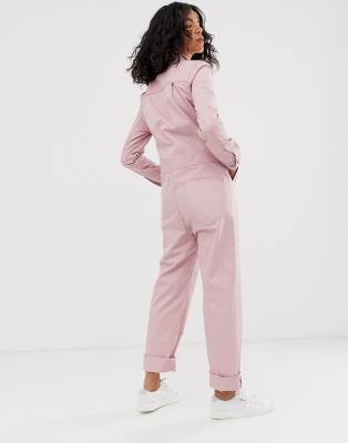 pink workers jumpsuit