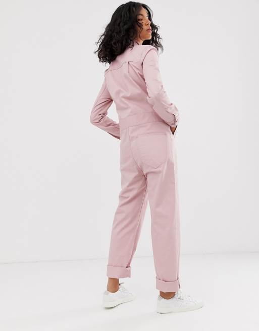 Asos pink denim boiler hot sale suit