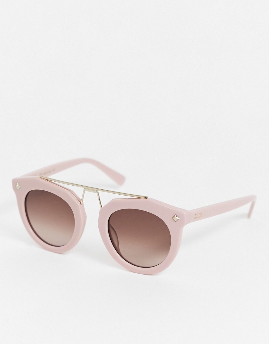 MCM round lens sunglasses with brow bar-Pink