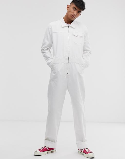 White store overall jeans