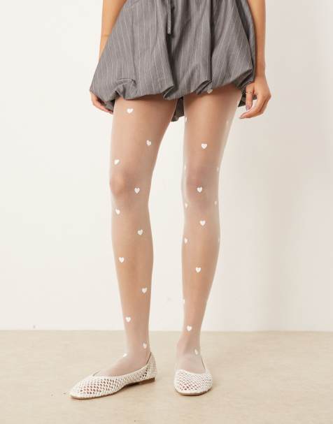 Medias blancas con patrón de corazones de ASOS DESIGN - view 1