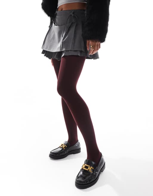 Medias burdeos tupidas de 60 deniers de Pretty Polly