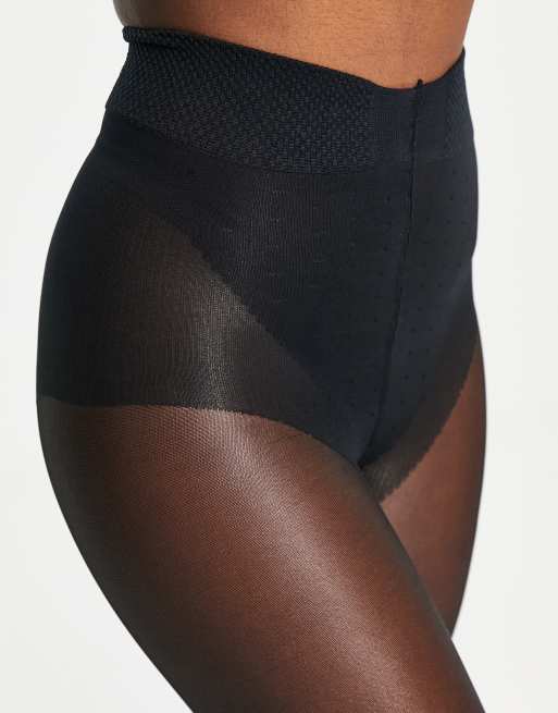 Medias negras con braguitas moldeadoras InShape de Pretty Polly, 3 de 4