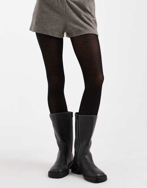 Medias negras con estampado de cebra de Pretty Polly - view 1