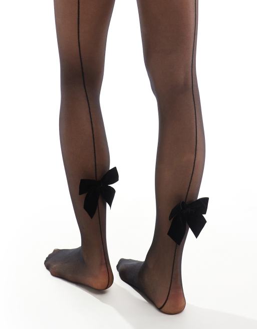 Medias negras con lazos en la parte trasera de Glamorous , 4 de 4