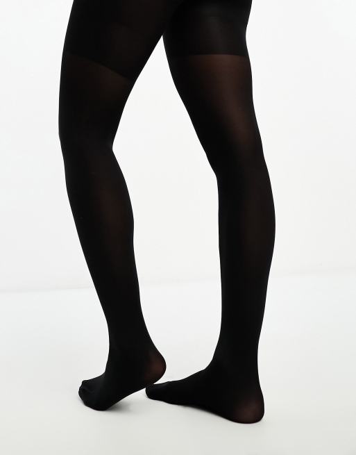 Medias negras de 40 deniers con refuerzo en muslos, vientre y nalgas de ASOS DESIGN, 2 de 4