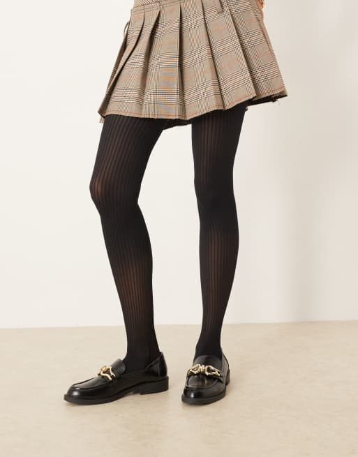 Medias negras de canalé transparente de ASOS DESIGN, 2 de 3