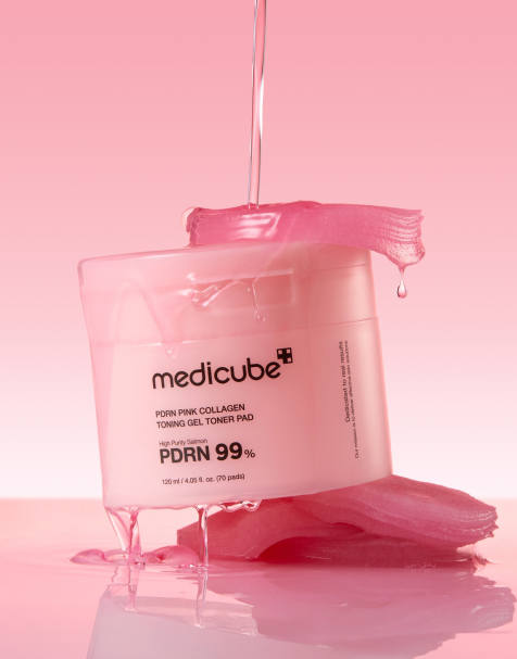 MEDICUBE – PDRN – Tonisierende Gel-Toner-Pads mit pinkem Kollagen - view 1