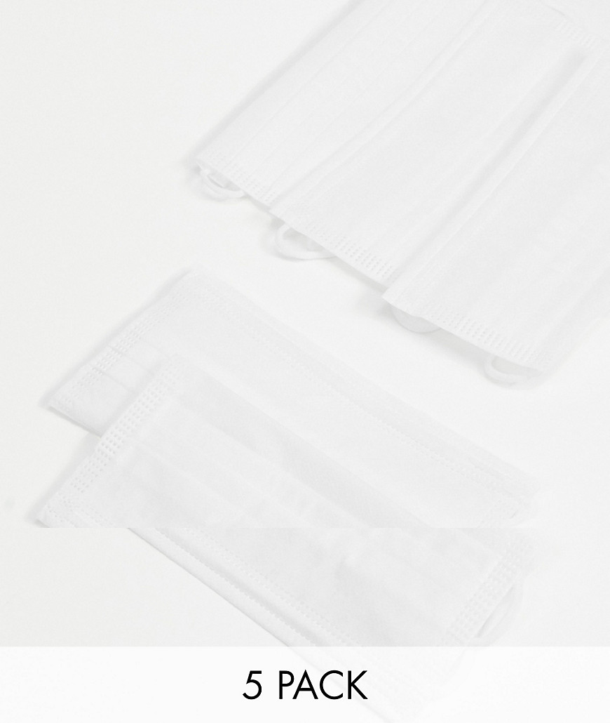 Medipop unisex 5-pack face coverings in white