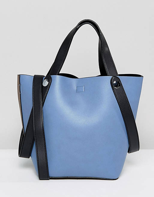 Melie Bianco Vegan Leather Tote Bag With Double Strap