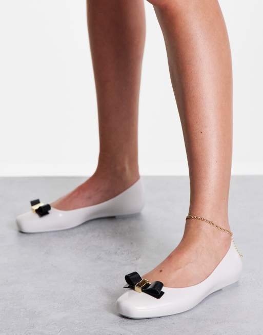 Melissa aura jelly flat shoes in beige | ASOS