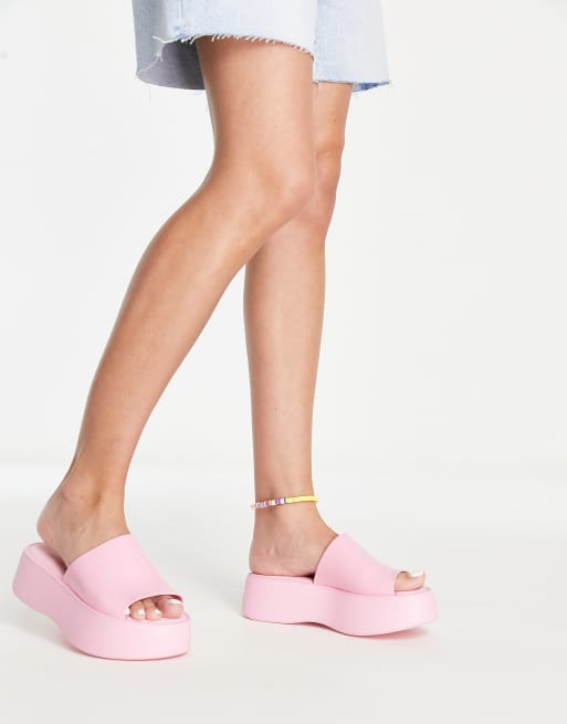 Melissa becky platform sandals in baby pink