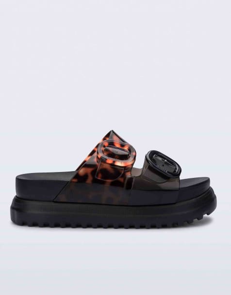 Melissa Cozy platform sandal in black / tortoise shell in black/tortoise shell - view 1