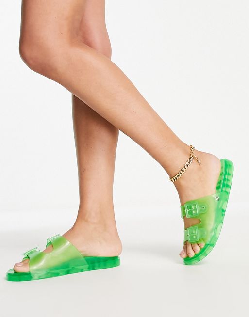 Neon green clearance jelly sandals