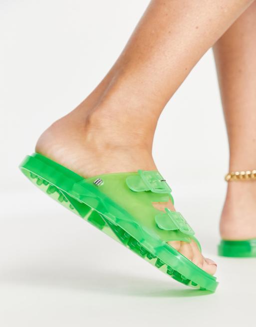 Lime green hot sale jelly sandals