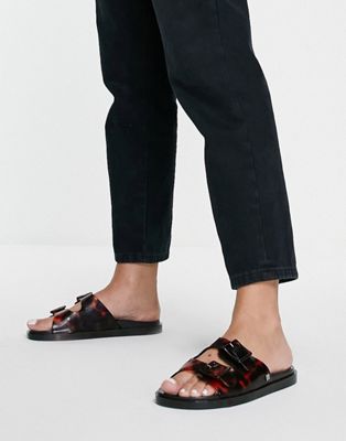 Melissa double strap jelly sandals in leopard print - ASOS Price Checker