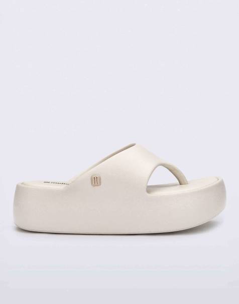 Melissa Free platform thong slip on sandal in beige - view 1