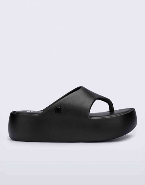 Melissa Free platform thong slip on sandal in black - view 1