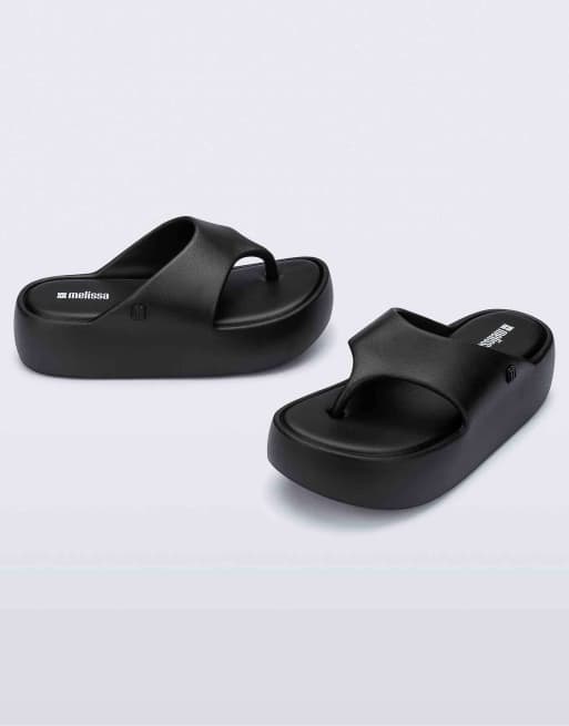 Melissa Free platform thong slip on sandal in black, 3 of 4