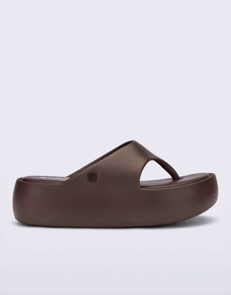 Melissa Free platform thong slip on sandal in bronze - view 1