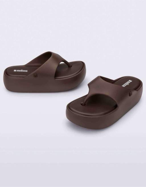 Melissa Free platform thong slip on sandal in bronze, 3 of 4