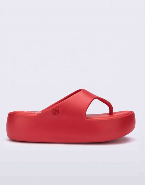 Melissa Free platform thong slip on sandal in red in red - view 1