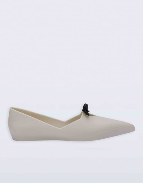 Melissa Grace pointed flat ballet in matt beige - view 1