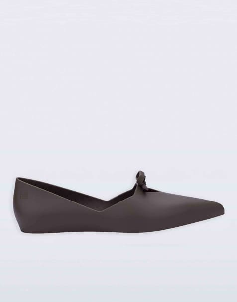Melissa Grace pointed flat ballet in matt brown - view 1