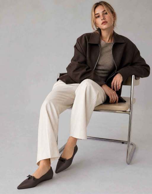 Melissa Grace pointed flat ballet in matt brown, 2 of 4