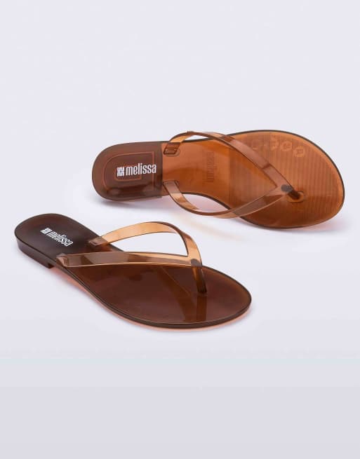 Melissa Harmonic jelly thong flip flop in clear brown, 3 of 4