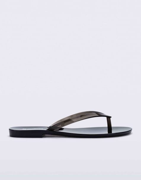 Melissa Harmonic jelly thong in clear black - view 1