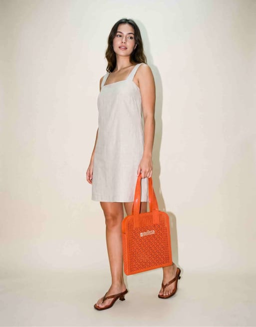 Melissa Harper tote bag in orange in orange, 2 of 7