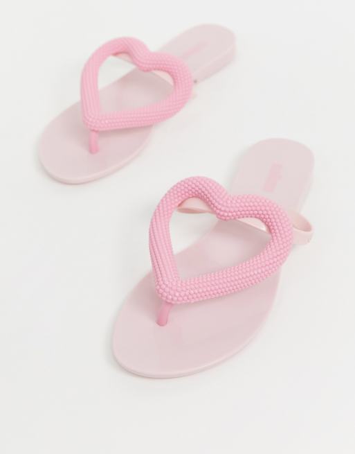 Melissa big sales heart flip flops