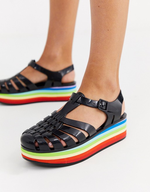 Melissa jelly sandal with rainbow flatform