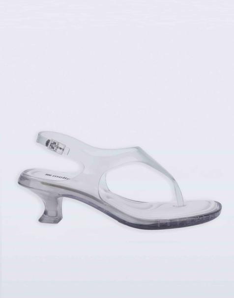 Melissa Kitten heel sandal in clear / white - view 1