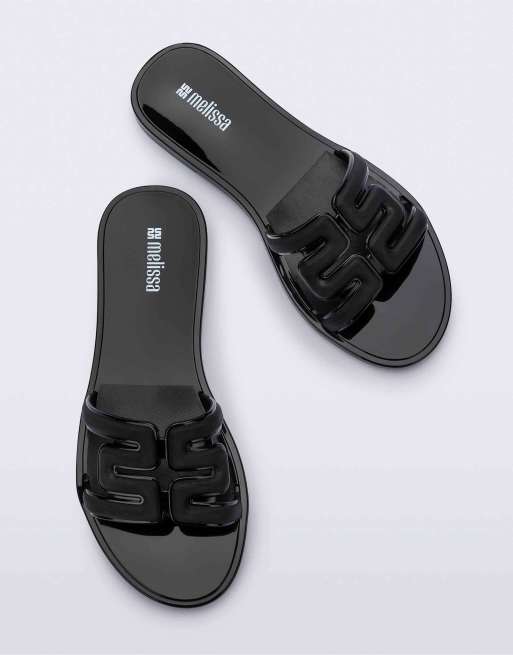 Melissa M slide slip on sandals in black, 4 of 4