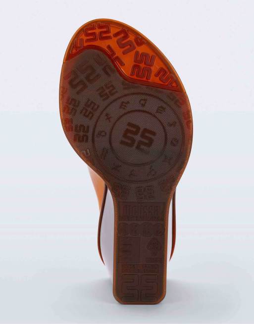 Melissa Nabeela block heel sandals in clear brown, 6 of 6