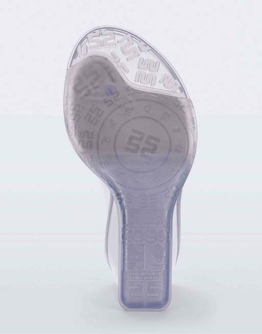 Melissa Nabeela block heel sandals in clear grey in clear grey, 6 of 6